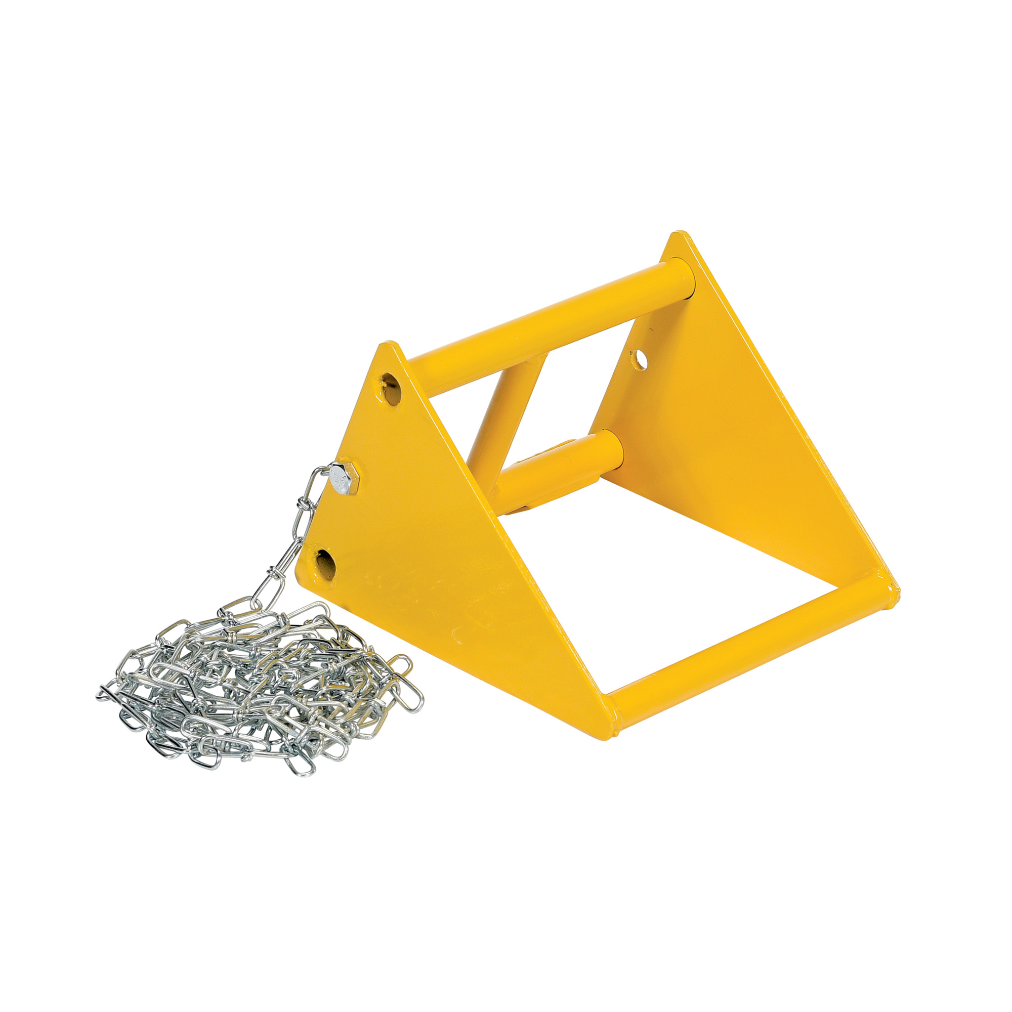 Vestil Steel Wheel Chock - 9.8125in. x 8.25in., Lightweight, Yellow, Model# FAB-10